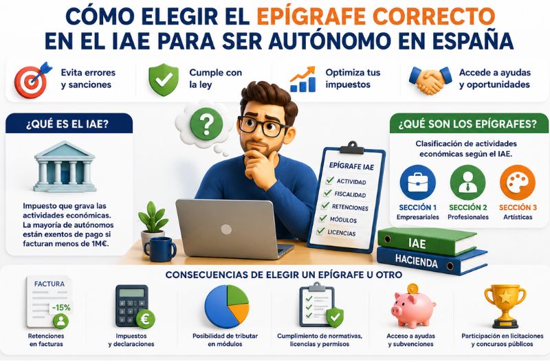 Cómo elegir epígrafe IAE para autónomos en España