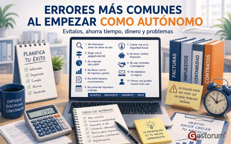 Errores más comunes al empezar como autónomo: guía completa
