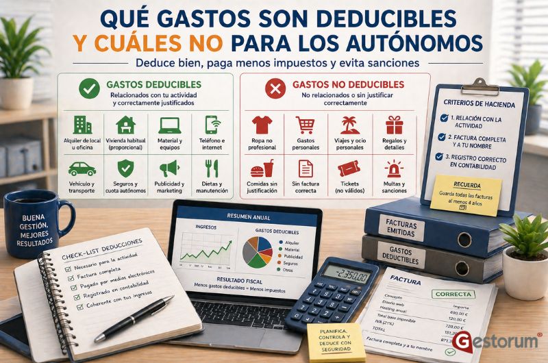 Gastos deducibles autónomos: cuáles puedes desgravar