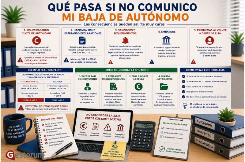 No comunicar baja autónomos