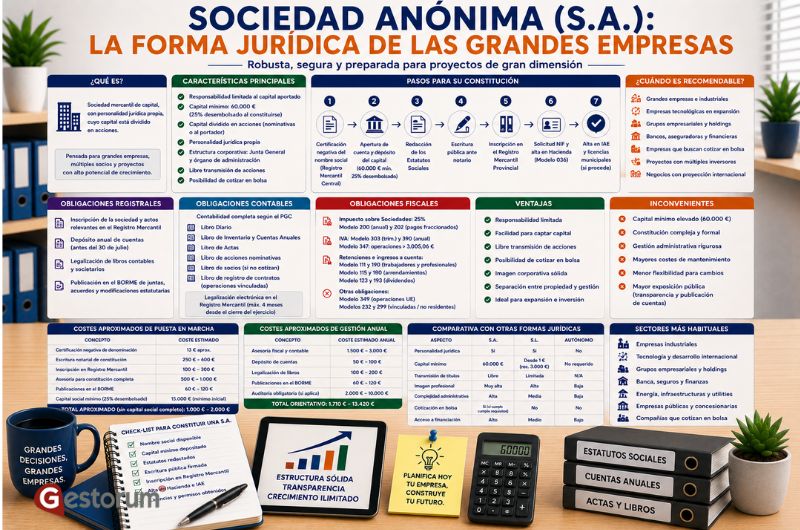 Sociedad Anónima S.A.: qué es, características y ventajas